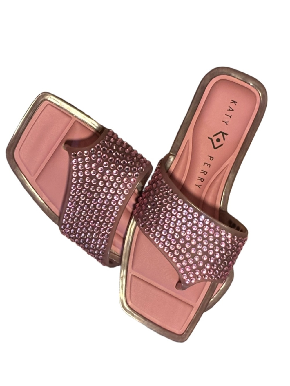 Katy Perry Collections NWOT Pink Jeweled Slide Sandals - Picture 9 of 10